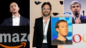 Největší radost z žebříčku budou mít jistě v Googlu, společnosti, která se proslavila internetovým vyhledávačem. Do žebříčku se dostali hned tři její zástupci, přičemž spoluzakladatelé gigantu Larry Page a Sergey Brin okupují stříbrnou a bronzovou příčku.  Šéf Amazonu vsadil na akcie  Jednoznačně nejbohatším internetovým magnátem je však šéf amerického obchodního portálu Amazon.com Jeff Bezos, jehož majetek se odhaduje na 25,2 miliardy amerických dolarů. Většinu svého jmění má uloženou právě v akciích Amazonu.  Zuckerberg až čtvrtý  Byť je to při popularitě Facebooku skoro až k nevíře, skončil jeho šéf Mark Zuckerberg v žebříčku až na bramborové pozici. Jeho jmění se odhaduje na 13,3 miliardy dolarů, což je oproti Bezosovi jmění i majetku bossů Googlu téměř polovina.  Podívejte se na galerii největších internetových boháčů!