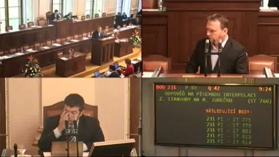 Písemné interpelace na členy vlády 26. 5. 2016: Z ministrů dorazil jen Marian Jurečka.