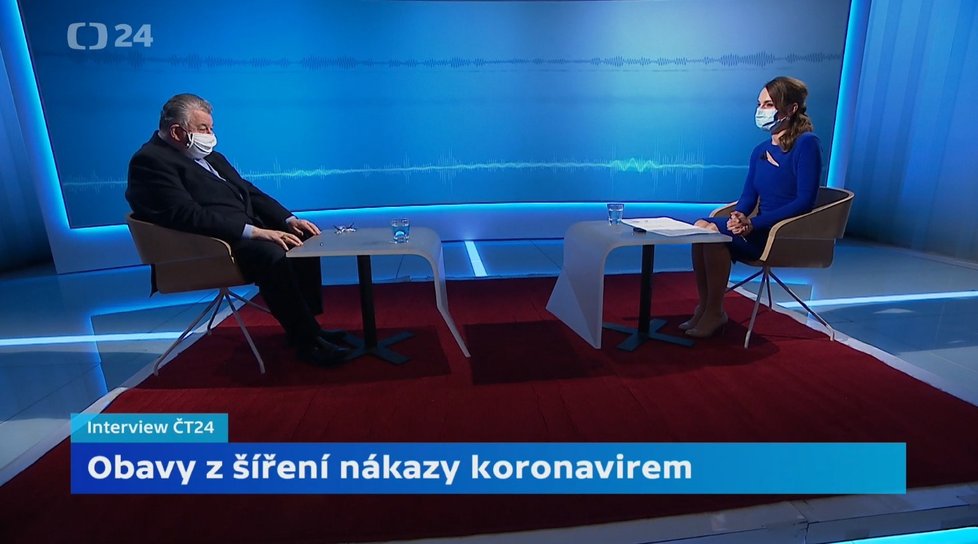 Posledním hostem ve studiu pořadu Interview ČT24 byl kardinál Dominik Duka. (26. 3. 2020)