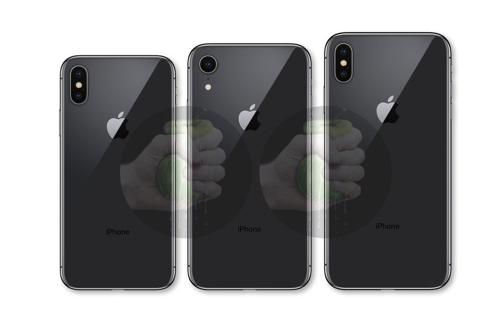  Mělo by se jednat o nástupce iPhone X, levný 6,1&#34; iPhone SE s LCD displejem a vpravo pak o iPhone X Plus.