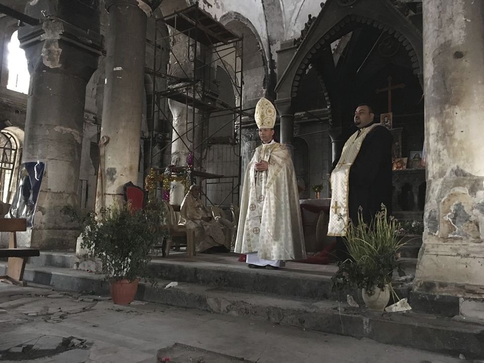 Slovenský biskup Jozef Haľko v Iráku.