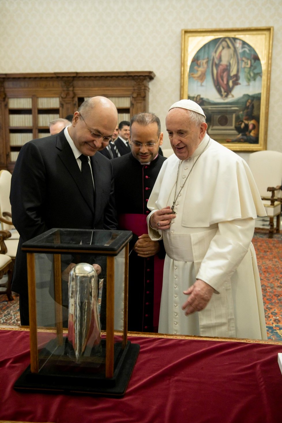 Papež František s iráckým prezidentem Barhamem Sálihem ve Vatikánu (25. 1. 2020)