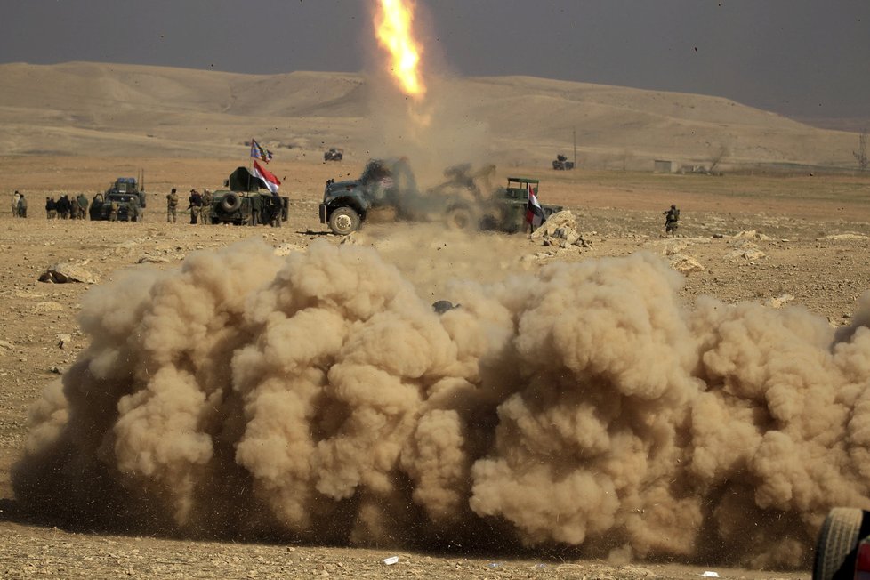 Irácká armáda při dobývání Mosulu