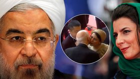 Íránský duchovní se zlobí. Herečka dala muži pusu na tvář.
