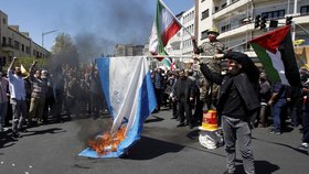 Protiizraelské protesty v Íránu.