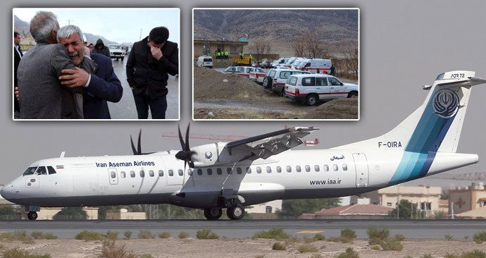 Letadlo typu ATR-72 íránské společnosti Aseman Airlines havarovalo: 65 mrtvých