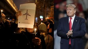 Protivládní protest v Íránu a americký prezident Donald Trump, který ho podpořil