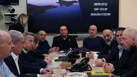 Jednání izraelského válečného kabinetu (14.4.2024)