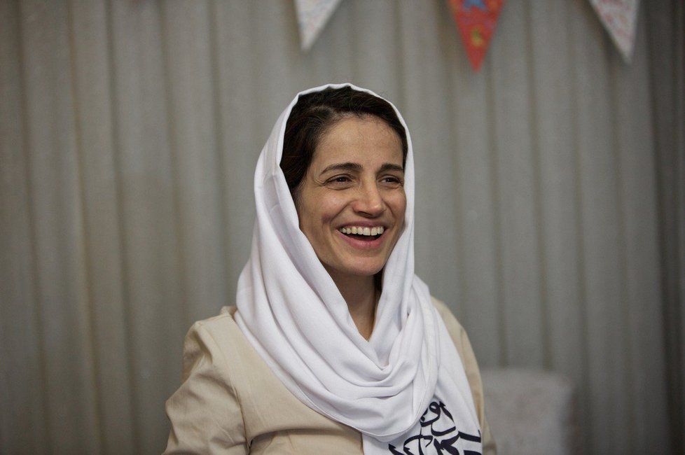 Íránská prominentní právnička za lidská práva Nasrín Sutúdehová.