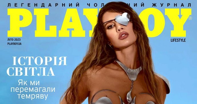 Ukrainske Iryna Bilocerkovecova på forsiden av Playboy: Hun mistet et øye i det russiske angrepet på Kiev