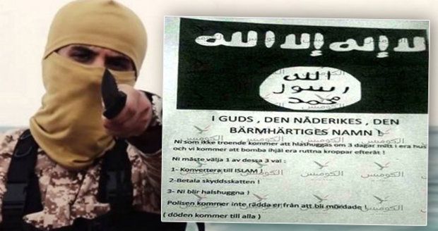 Konvertujte k islámu, nebo vám uřežeme hlavy. Letáky ISIS vyděsily Švédy 