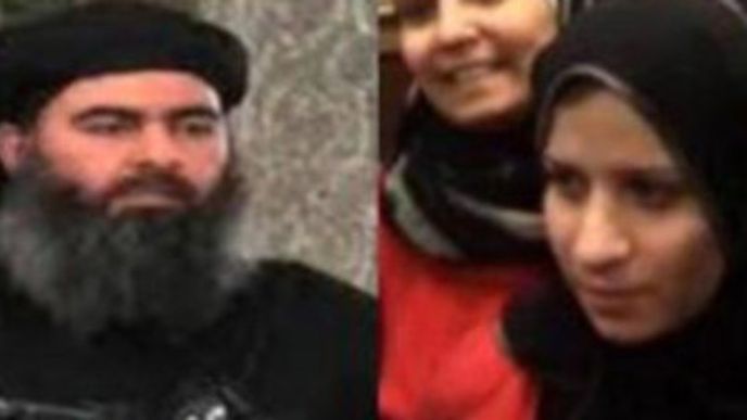 Na fotografii vůdce Islámského státu Bagdádí a jeho údajná manželka Saja