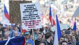 Protiislámské demonstrace na Václavském náměstí v Praze
