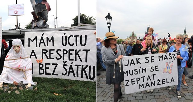 Češky vyšly do ulic. Kvůli znásilňování, obřízce a bití žen v islámských zemích