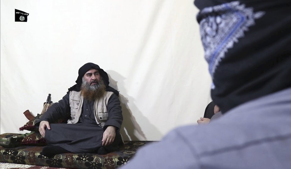 Vůdce Islámského státu (ISIS) abú Bakr Bagdádí na propagandistickém videozáznamu