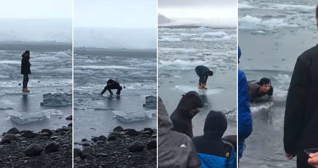 „Nevstupujte na led.“ Turisté na Islandu ignorují cedule, často končí v ledové vodě