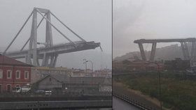 V Itálii se zřítil kus mostu u Janova