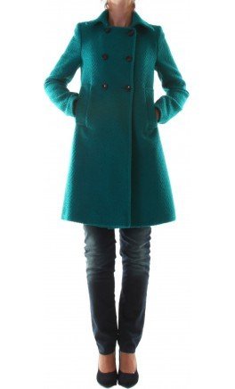 Zimní tyrkysový kabát, Made in Italia, 3862 Kč