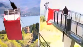 Video zachytilo pád lanovky v Itálii.
