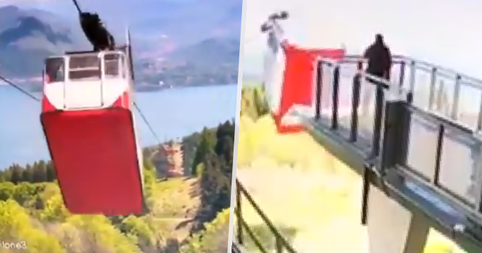 Video zachytilo pád lanovky v Itálii.