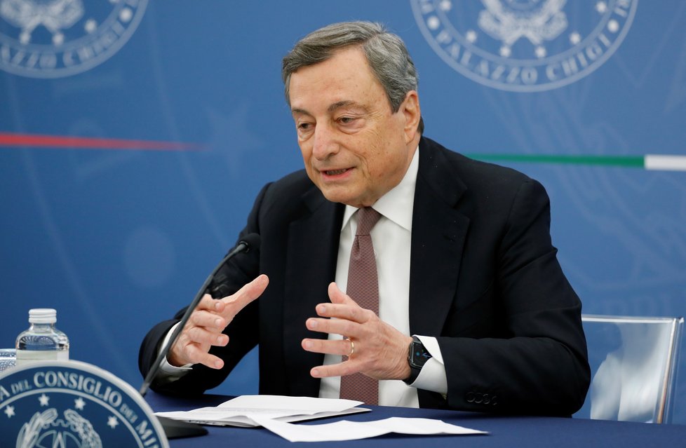 Italský premiér Mario Draghi.