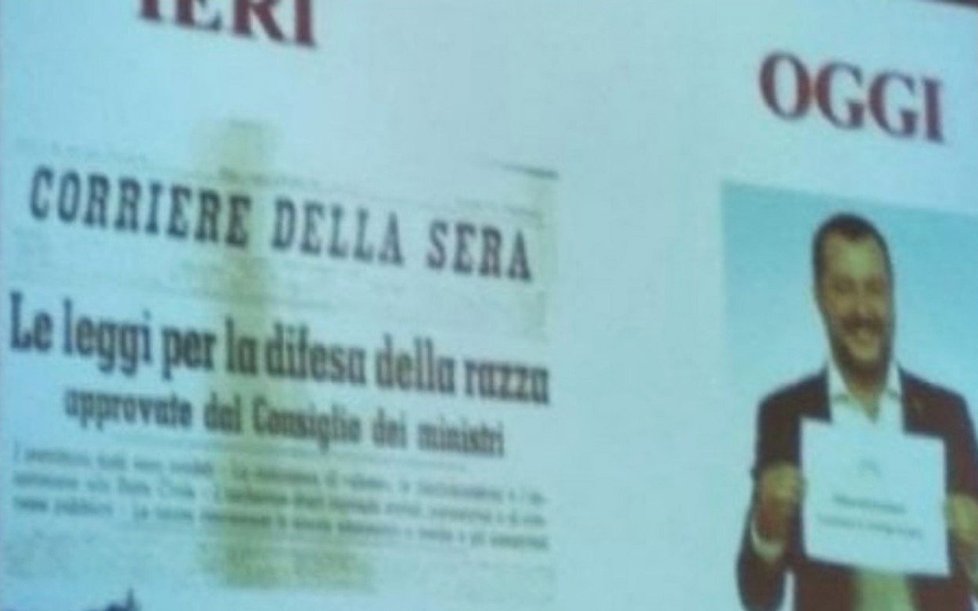 Učitelka Rosa Maria Dell’Ariaová (63) byla suspendována kvůli videu, ve kterém její studenti přirovnali Salviniho zákony k Mussoliniho rasovým nařízením.