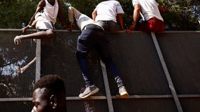 Migranti na italském ostrově Lampedusa