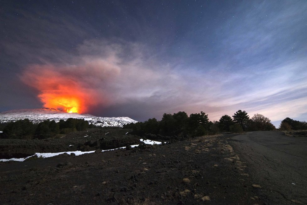 Sicilská sopka Etna