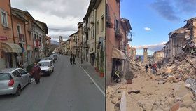 Město Amatrice zemětřesení doslova zdemolovalo