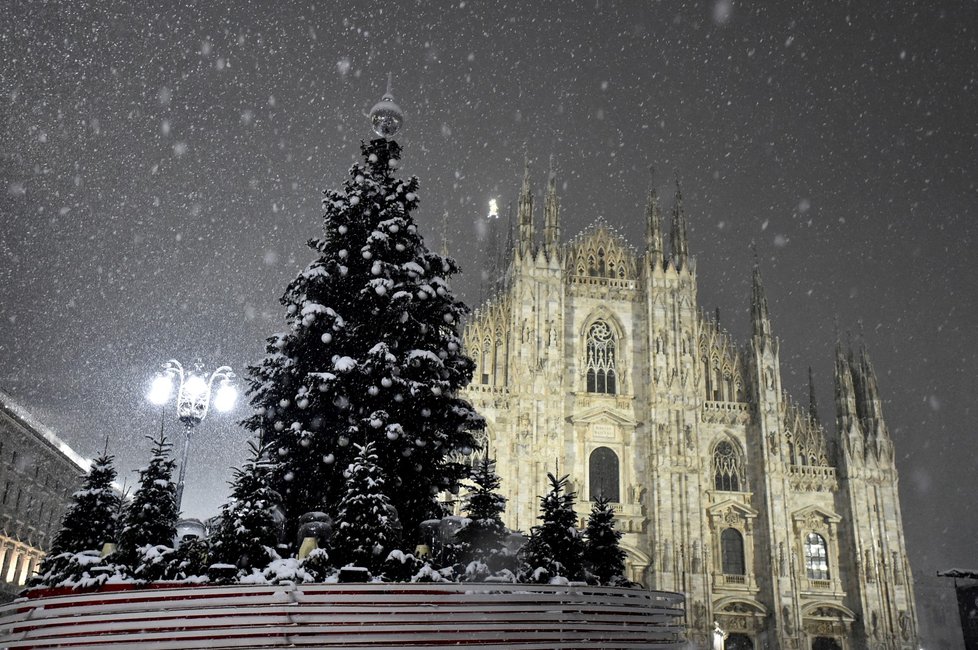 V Milánu pořádně nasněžilo.