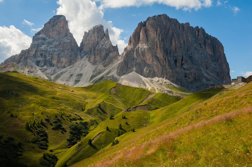 Pohled na italské dolomity z Karnských Alp