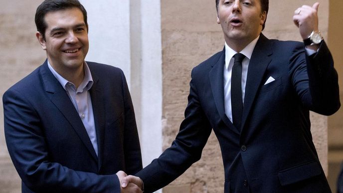Italský premiér Matteo Renzi s řeckým protějškem Alexisem Tsiprasem