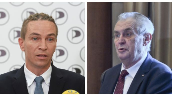 Ivan Bartoš a Miloš Zeman.