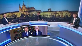 Poslanci Ivan Bartoš (Piráti) a Libor Vondráček (Svobodní, zvolen za SPD) v Událostech, komentářích na ČT (7.1.2026)