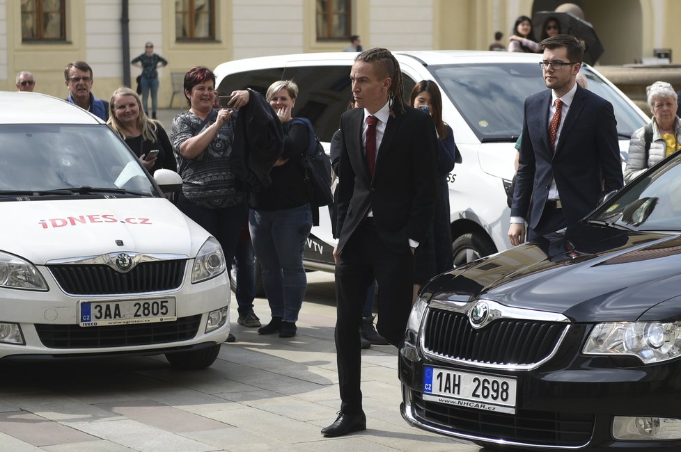 Předseda Pirátů Ivan Bartoš se setkal na Pražském hradě s prezidentem republiky Milošem Zemanem (17.4 2018)