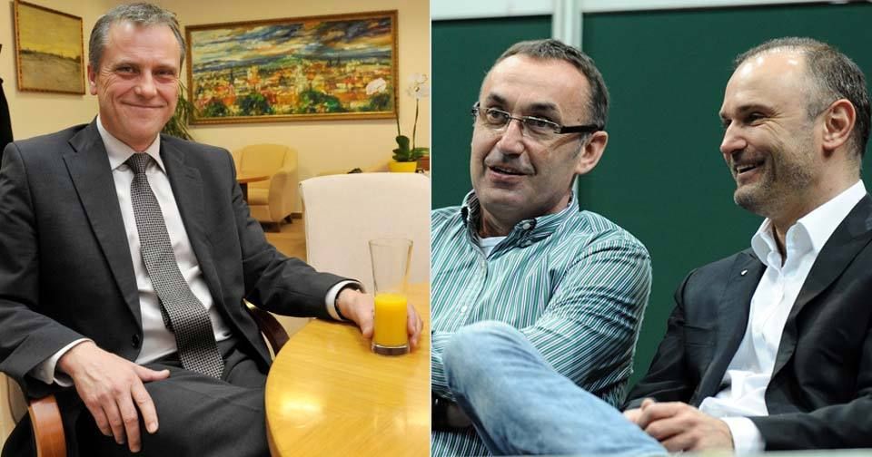 Obvinění v kauze olomoucké razie: Vlevo hejtman Rozbořil, uprostřed podnikatel Kyselý. Ivan Langer (vpravo) obviněn nebyl.