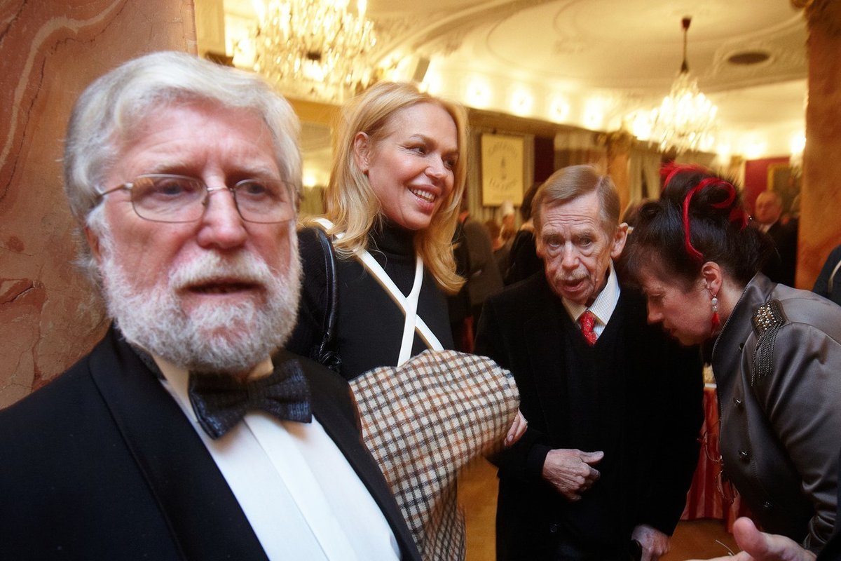 Ivan M. Havel s Dagmar Havlovou a svým bratrem Václavem