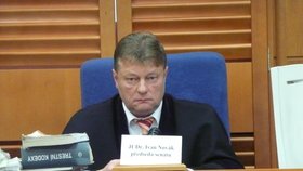 Chomutovský soudce Ivan Novák (60) při vynášení rozsudku nad jmenovcem Alexandrem Novákem v říjnu 2010