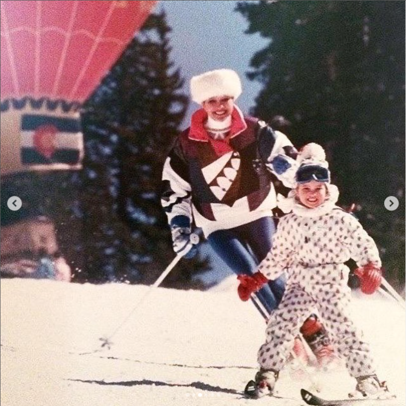 Ivana Trumpová s dcerou Ivankou na lyžích