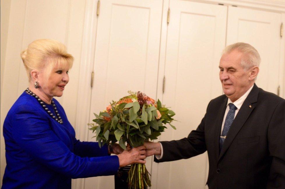 Miloš Zeman se potkal s exmanželkou Trumpa.