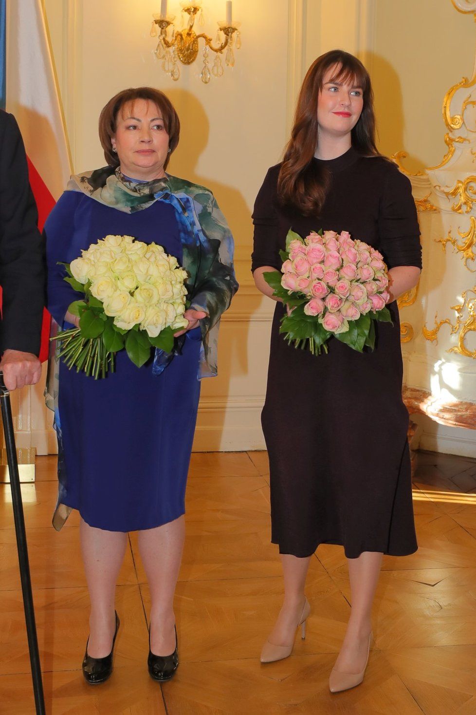 První dáma Ivana Zemanová a dcera prezidentského páru Kateřina před novoročním obědem v Lánech.