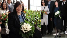 Ivana Zemanová dnes na Hradě navštívila výstavu tulipánů