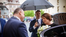 Ivana Zemanová v červnu 2020 navštívila Náchod, přivítal ji starosta Jan Birke, poslanec ČSSD