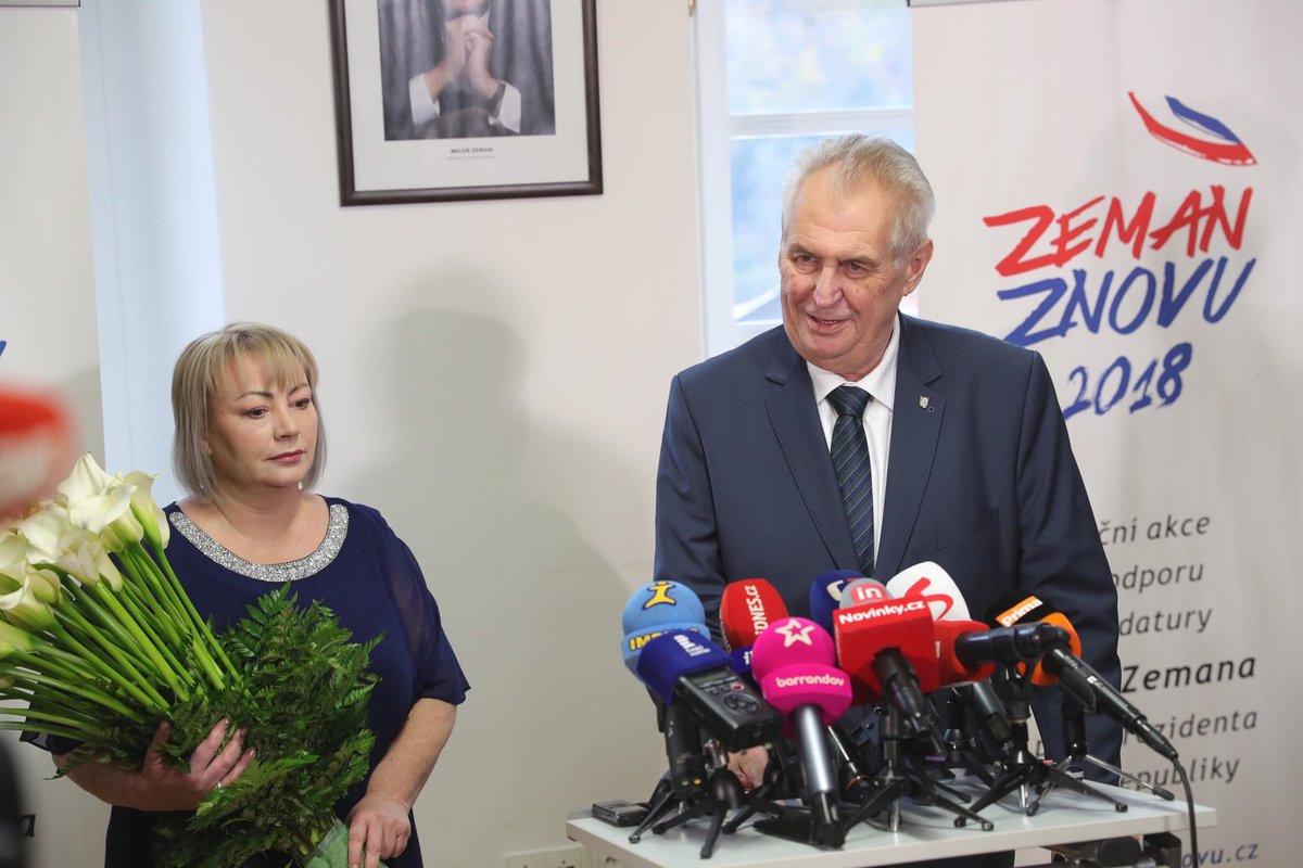 Miloš Zeman s první dámou Ivanou Zemanovou