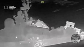 Zkáza ruského člunu raketového člunu Ivanovec na Krymu (1.2.2024)