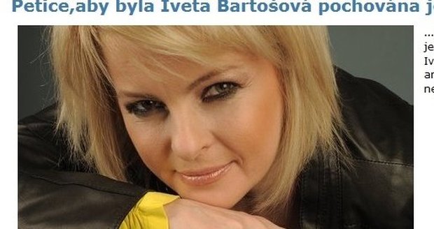 Fanoušci hromadně podepisují petici za důstojný rodinný pohřeb Bartošové.