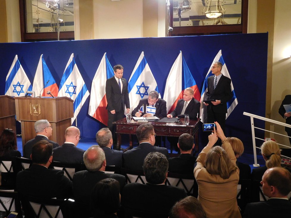 Závěr česko-izraelských jednání v Jeruzalémě: Podpisy memorand