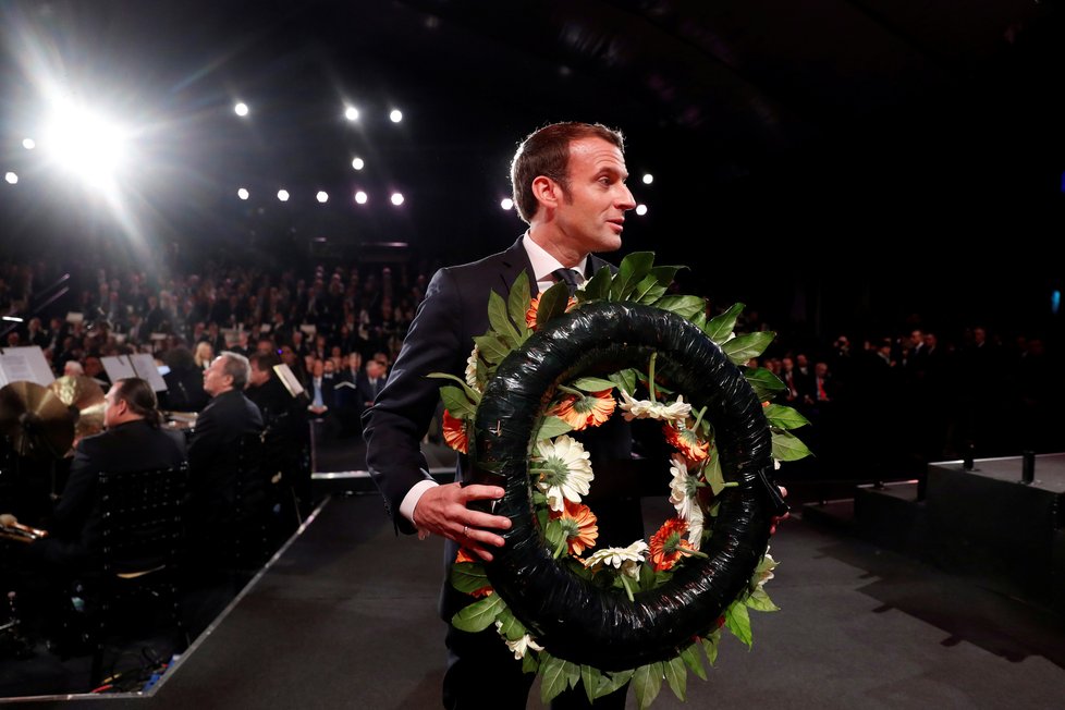 Francouzský prezident Emmanuel Macron na konferenci k holokaustu v Jeruzalémě