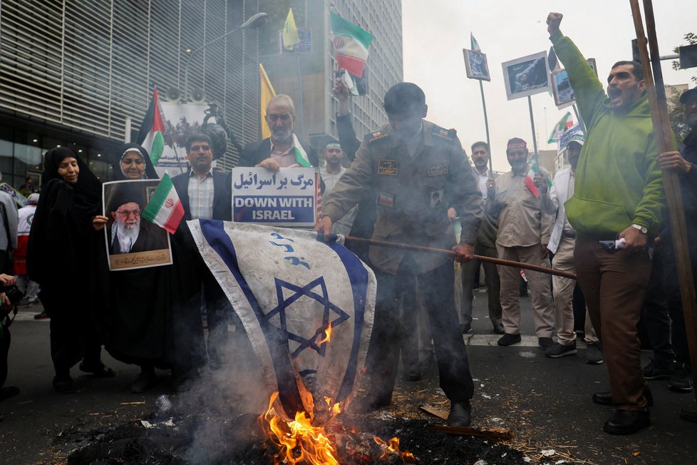 Protiizraelský protest v íránském Teheránu na podporu Palestinců