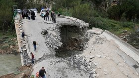 Jižní Libanon: Most zničený izraelským bombardováním (19. 4. 2026).